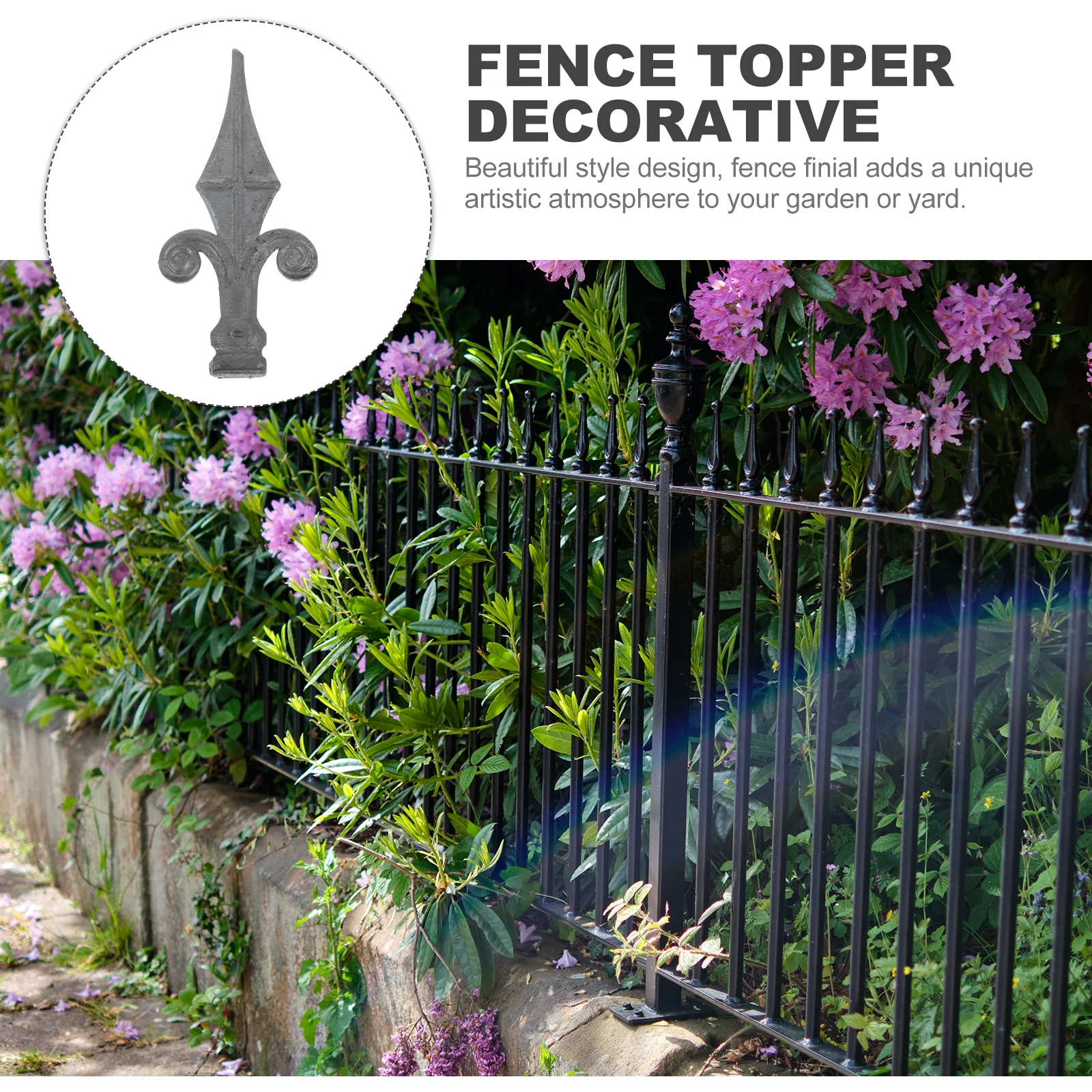 

1pc Cast Iron Fence Accessories Decorative Fence Post Finial Outdoor Weather Resistant Iron Topper For Yard Garden Deck