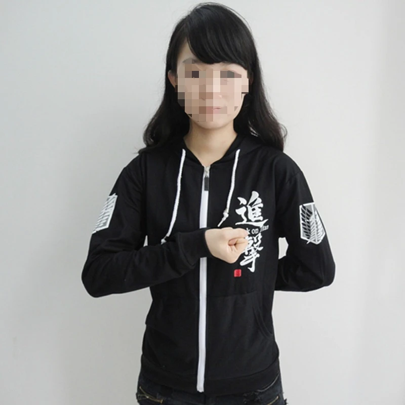 

Loose Attack On Titan Anime Hoodie Coat Zip Up Hooded Sweatshirt Spring Autumn Top Plus Size Boy Girl Coat Jacket Brithday Gifts