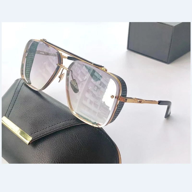 Original Top Quality Black Square Alloy Frame Luxury Men Eyewear Popular Driving Anti-Glare MACH SIX Women Unisex Sun Glasses