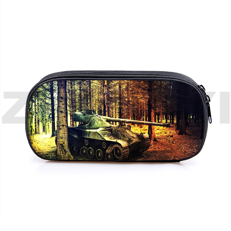 3D Game World of Tanks Pencil Case Gerand Tanks Travel Cosmetic Organizer War Thunder Makeup Case Zipper Kids Stationery Bags