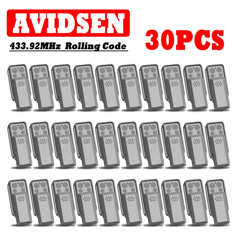 

30PCS AVIDSEN 114253 104250 104700 104251 104257 654100 433.92MHz Rolling Code Garage Door Remote Control Gate Transmitter