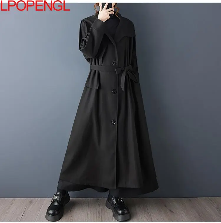 เสื้อโค้ทกันลมทรงหลวมสไตล์เกาหลี แขนยาว คอตั้ง สำหรับผู้หญิง ใส่ได้ทั้งฤดูใบไม้ร่วงและฤดูหนาว ดีไซน์เรียบง่ายแต่ดูมีสไตล์