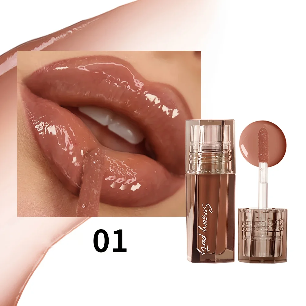 Waterproof High Shine Lip Gloss, Long Lasting Moisturizing Liquid Lipstick, Non-Stick Cup Plumping Berry Lip Tint Makeup_voghion.com