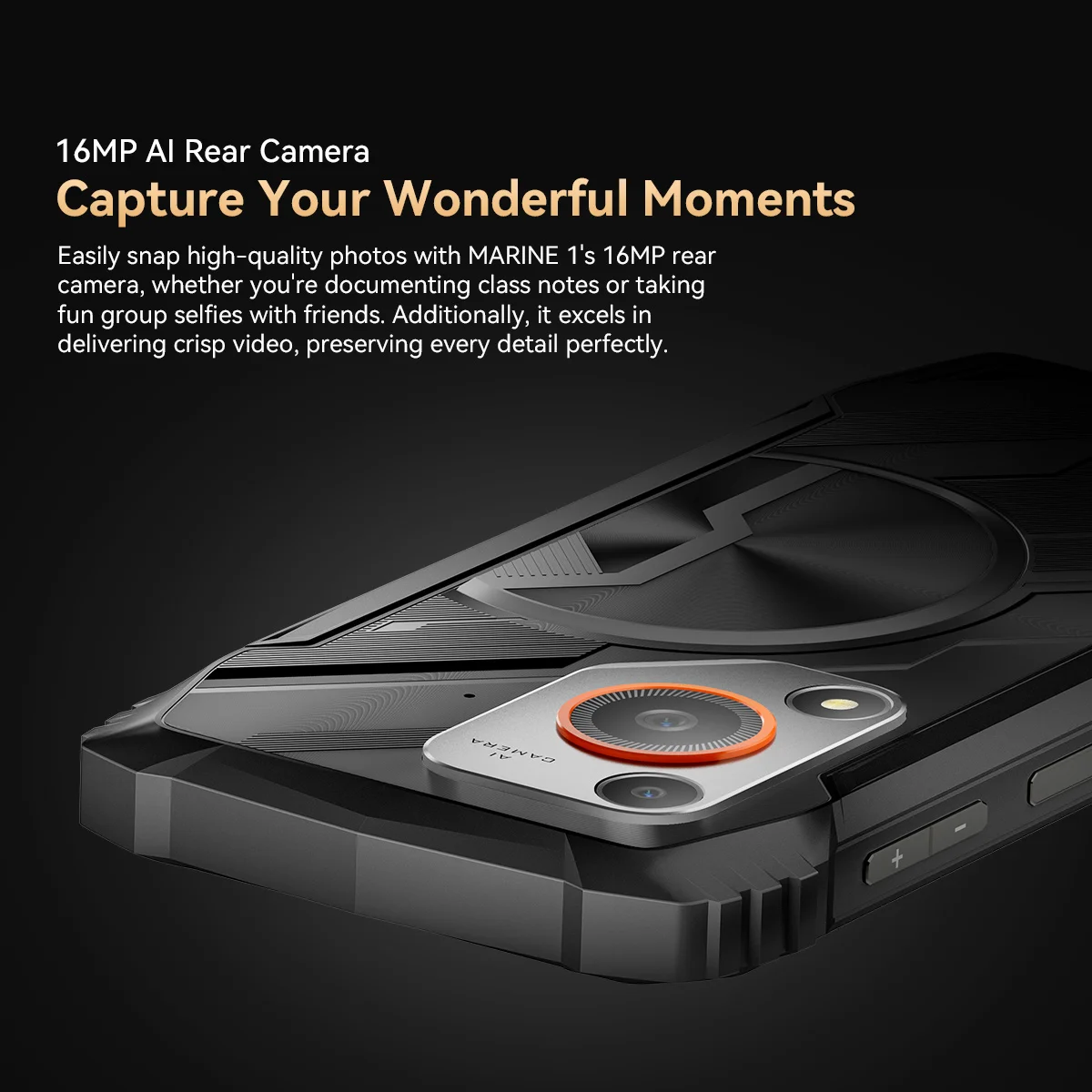 هاتف Oscal MARINE 1 الذكي الخارجي مقاس 6.56 بوصة عالي الدقة + شاشة Unisoc T615 Android 15 هاتف متين 4 جيجابايت + 128 جيجابايت، 5100 مللي أمبير، هاتف محمول NFC