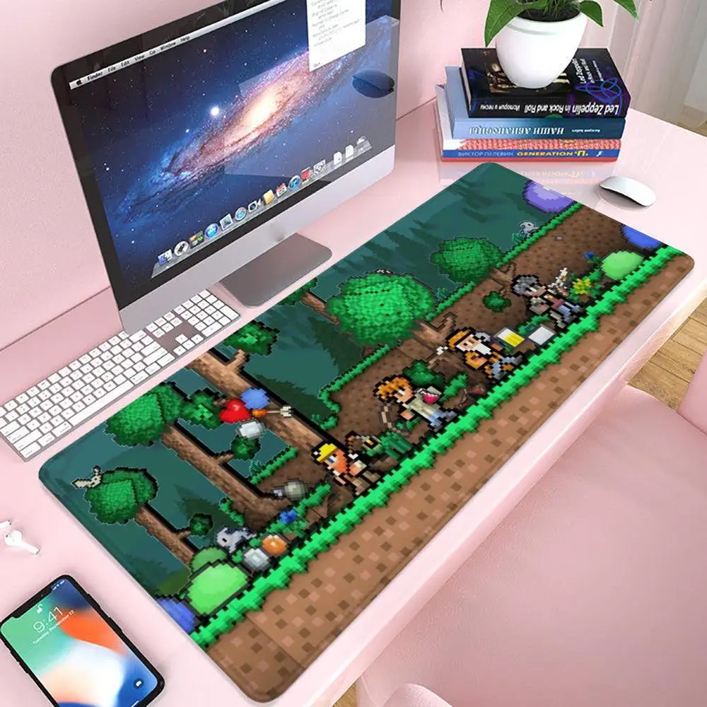 Mouse Pad T-Terraria Gaming 900×400 Mousepad Gamer Xxl Mouse Mat Offices Accessories Keyboard Long Pad Computer Desk Mat