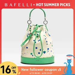 BAFELLI 2025 WOMEN'S NEW HANDBAG LUXURY BRAND SPRING SUMER DESIGNER STYLE STRING LEATHER BUCKET BAGS ORIGINAL TREND PURSE