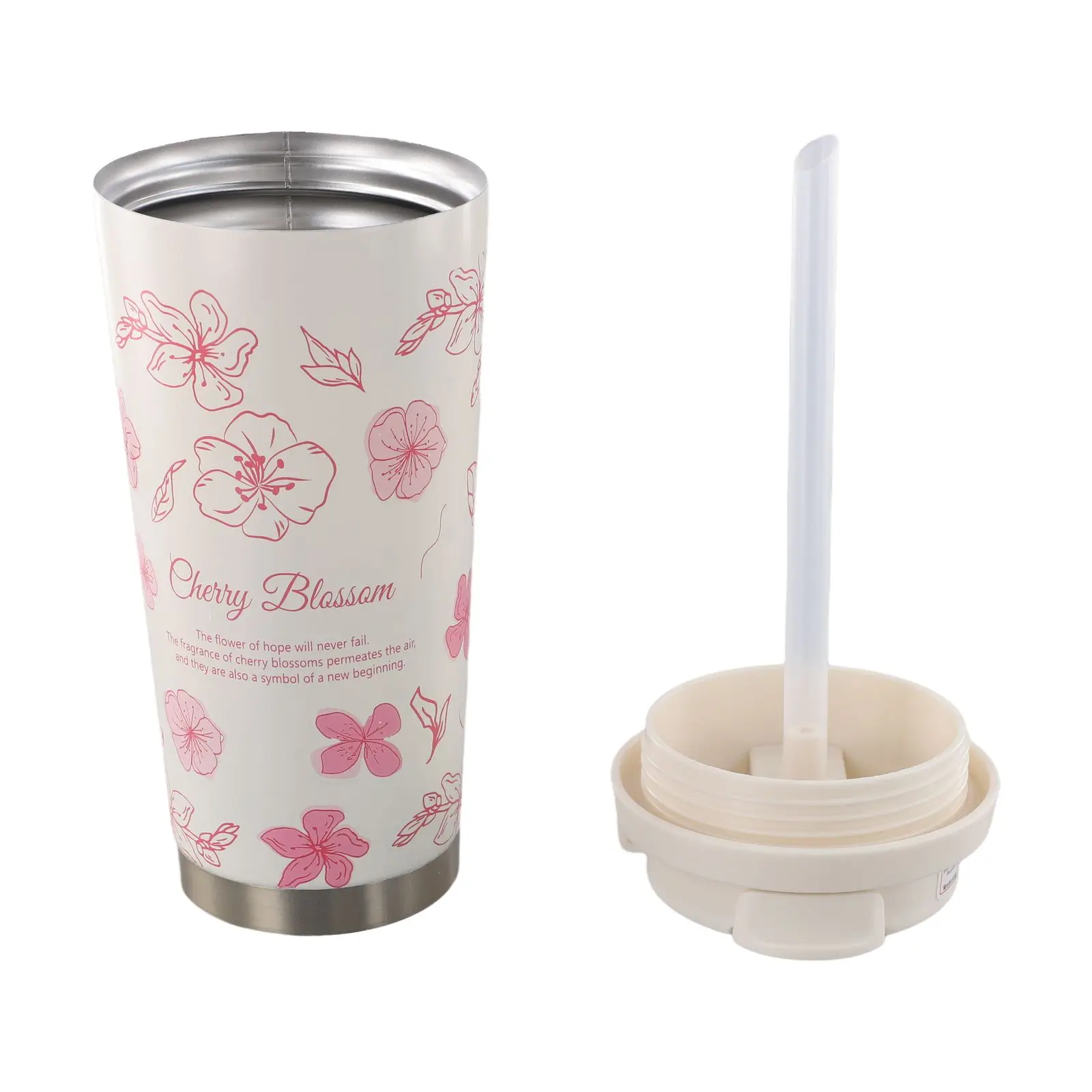 

Double Wall Tumbler Insulated Travel Cup On-the-go Use Portable Handle Thermal Insulation Design Coffee Tumbler