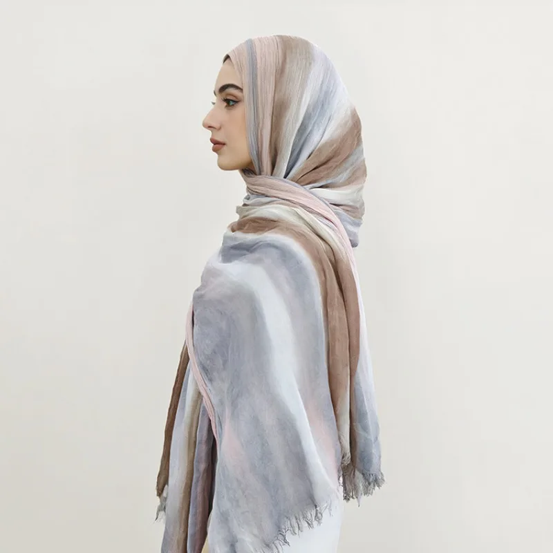 

New gradient 40-count high-count rayon ethnic-style headscarf Saudi Arabia headscarf Dubai women's headscarf