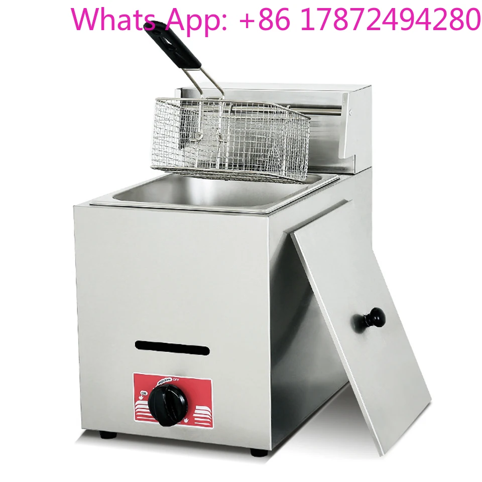 OT71 Stainless Steel Countertop Commercial  Deep Fryer - 6L Dual Tank With Basket for French Fries, Fried Potatoes