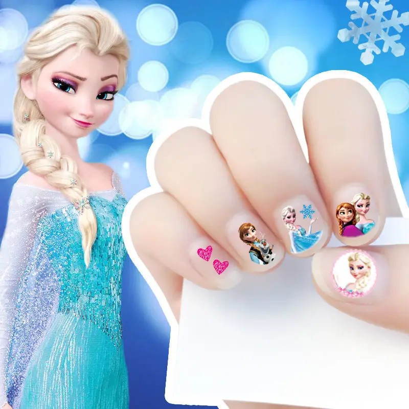 New Anime Frozen Nail Patches Kawaii Minnie Princess Sophia Elsa Nail Stickers Children Cartoon Manicure Stickers  Gifts