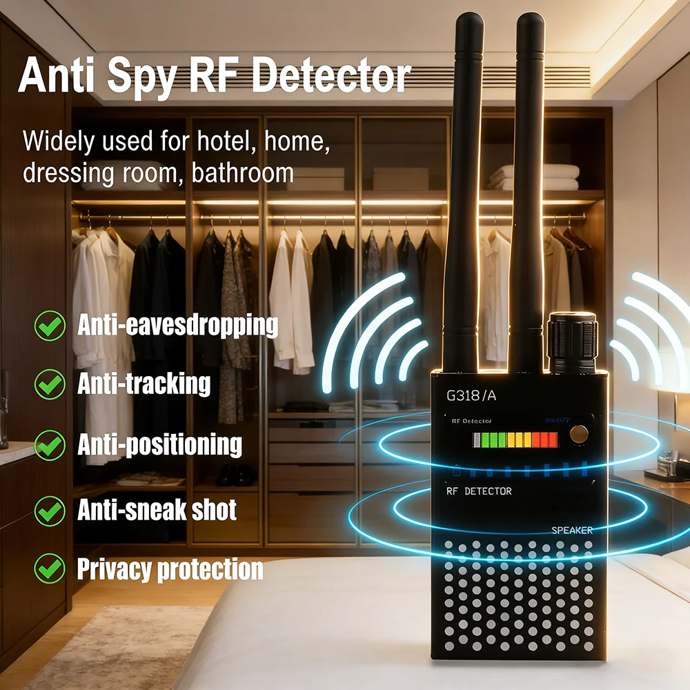 

Anti Spy RF Signal Hidden Camera Detector Eavesdropping Bug Finder GPS Tracker GSM Signal Anti Wiretapping Wireless Devices Scan