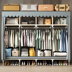 Wardrobe Home Bedroom Simple Cloth Wardrobe Strong and Durable Rental Small Apartment Hanging Wardrobe Assembly Storage Cabinet