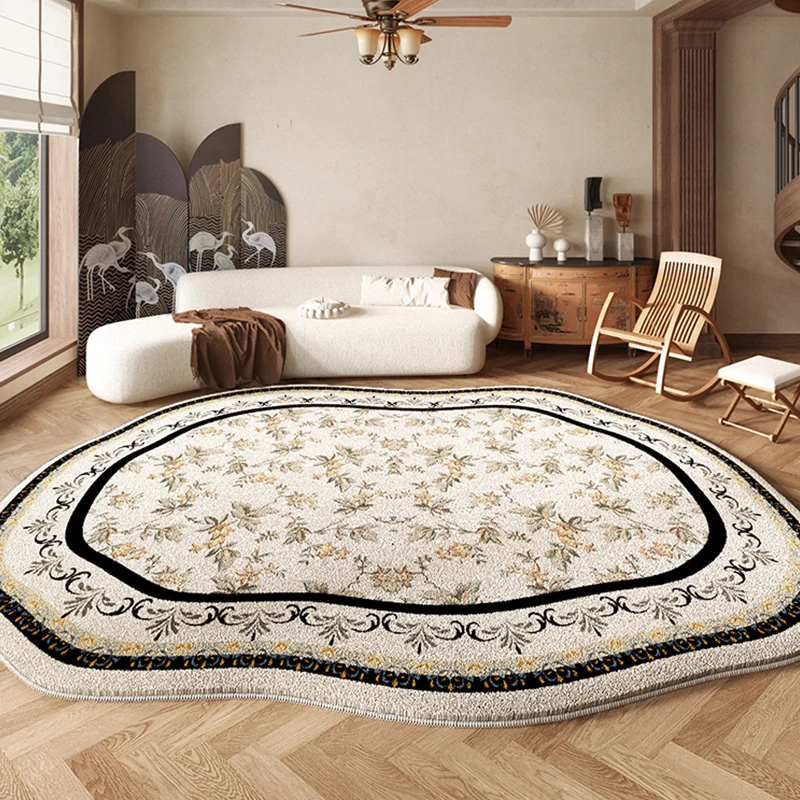 American Retro Irregular Carpet Living Room Waterproof Anti Fouling Plush Thickened Carpets Special Shaped Room Sofa Highend Rug