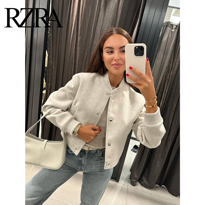 

RZRA 2024 autumn new women's clothing multi-color commuting versatile pocket decoration single-breasted short jacket coat women