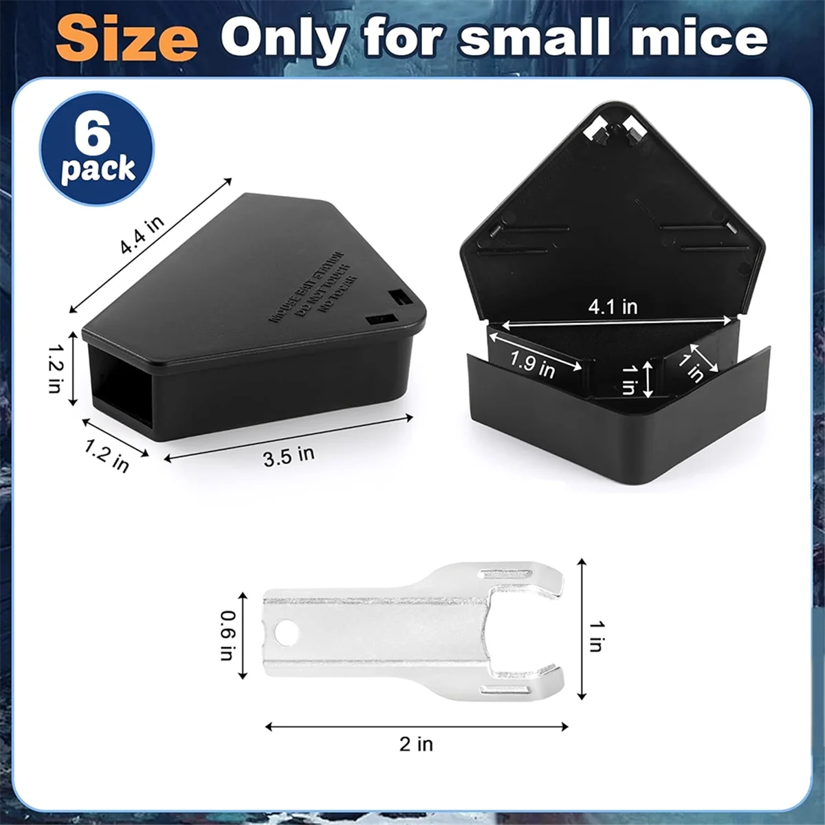

Hot 6PCS Mouse Bait Station with Keys Outdoor Mouse Bait Station Mice Small Station Box for Indoor Outdoor Kitchen Garage