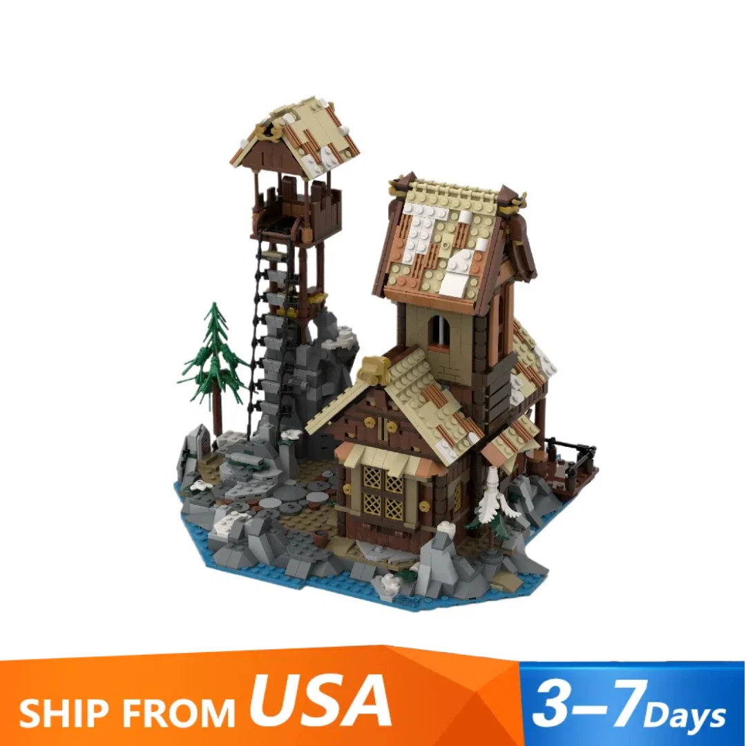 1837PCS MOC 중세 거리 풍경 주택 블록 세트 레트로 마을 모델 데스크탑 장식 DIY 장난감 어린이 및 성인용 선물