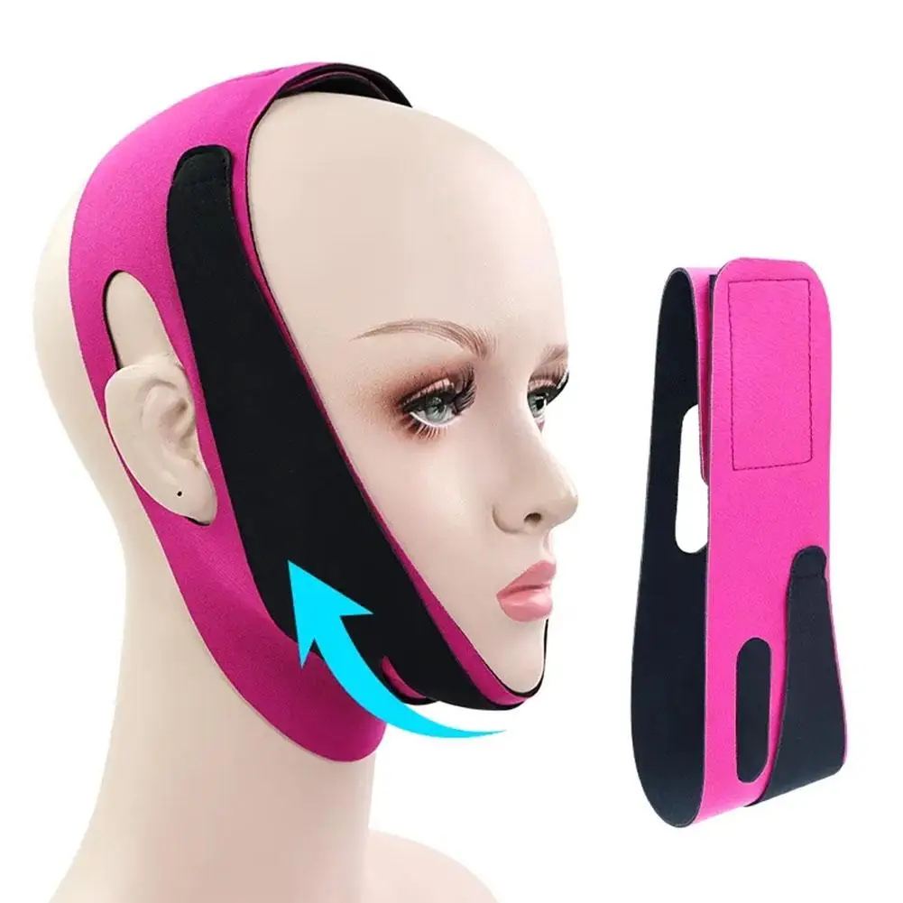 Elastisch Gezicht Afslanken Bandage V Lijn Gezicht Shaper Vrouwen Kin Wang Lift Up Riem Facial Massager Strap Gezicht Schoonheid Huidverzorging Gereedschap