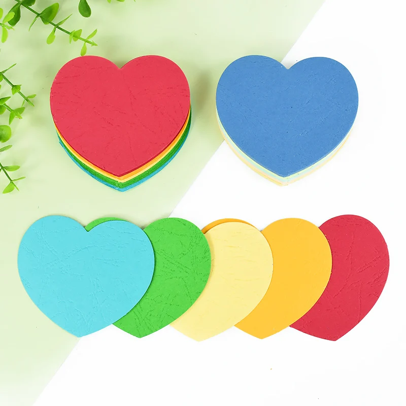 

50pcs Colorful Heart Sticky Notes Notepad Planner Sticker For Office School Studyin Stationery Accessories Valentine's Day Decor