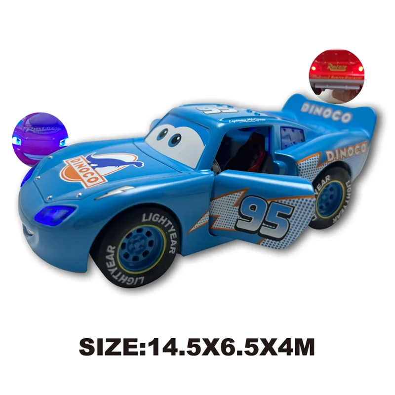 Disney Pixar Cars Lightning Mcqueen Sound and Light Edition Double door pull-back Car 1:32 Diecast Vehicles Alloy Car Toy Gifts