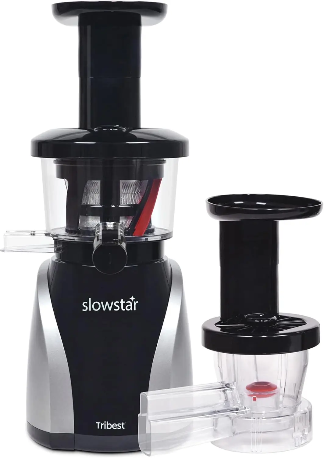 Slowstar SW-2020 عصارة ضغط بارد عمودية ومستخرج عصير مع مفرمة، فضي