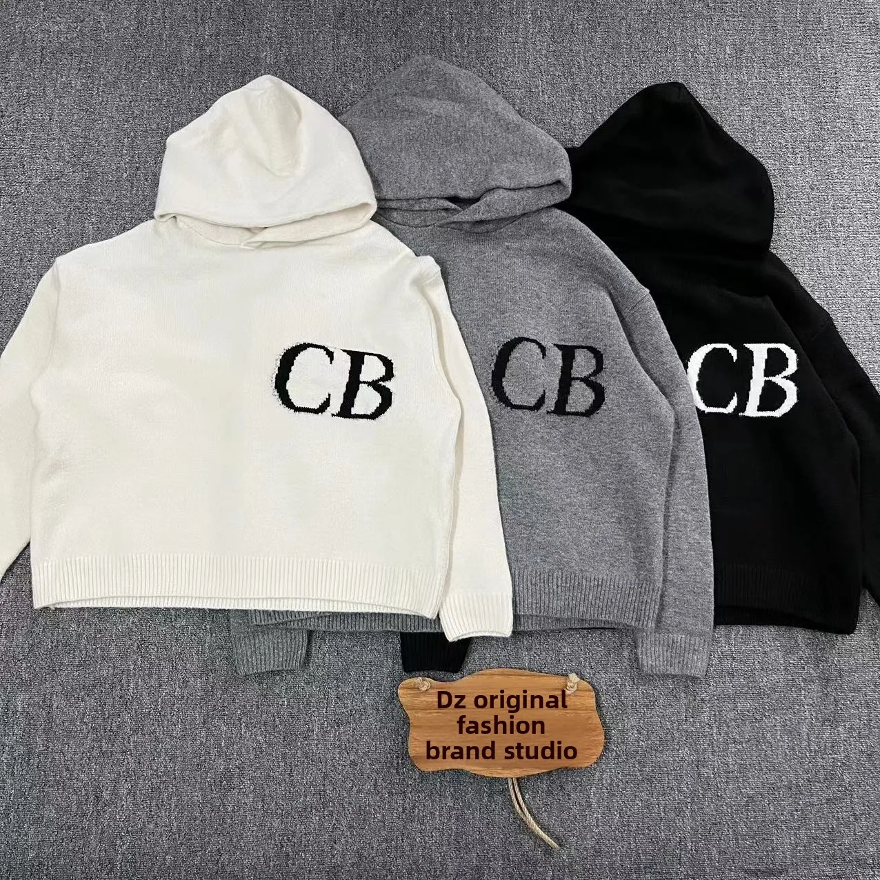 

2024 Cole Buxton Men's Knitted Sweater mat Logo Embroidery Loose American Sle Heavyweight Hoodie Casual Youthwear