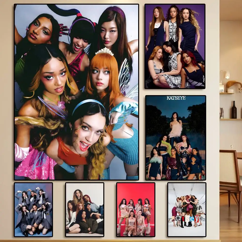 Singer Katseye Poster  HD sticky wall waterproof home living room bedroom Dorm aesthetic decoration