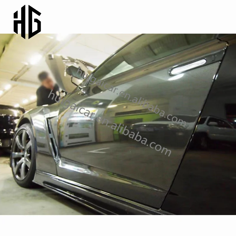 1 Pair Carbon Fiber Door Panel Interior Trims for Nissan Gtr R35 Indoor Panels Cover Auto Parts 5