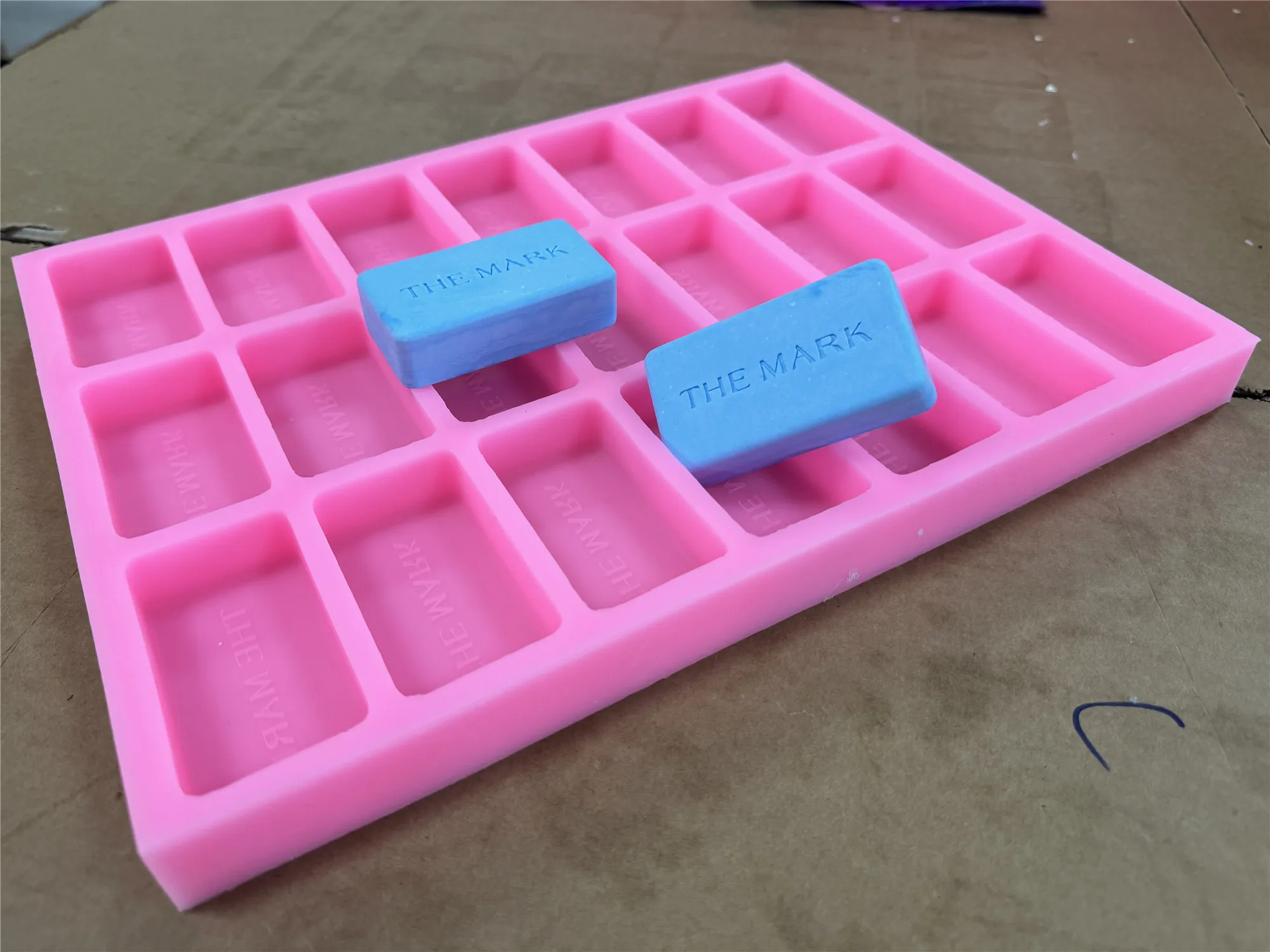 15 Cavities Custom Square Silicone Soap Mold with Brand Name for Natural Soap Making