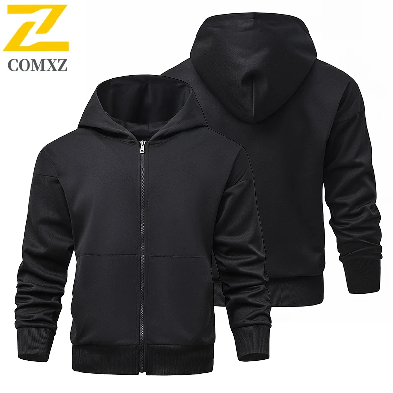 

Autumn New Hooded Sweater Men's Casual Versatile Solid Color Base Shirt Youth Cardigan Cotton Jacket Men's Hoodie Sweater Men's