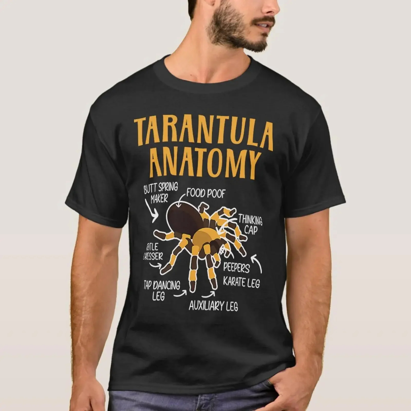 Tarantula Anatomy Arachnid Insect Spider Whisperer T Shirt vintage Washed Top For Everyday Wear Casual Unisex graphic homme