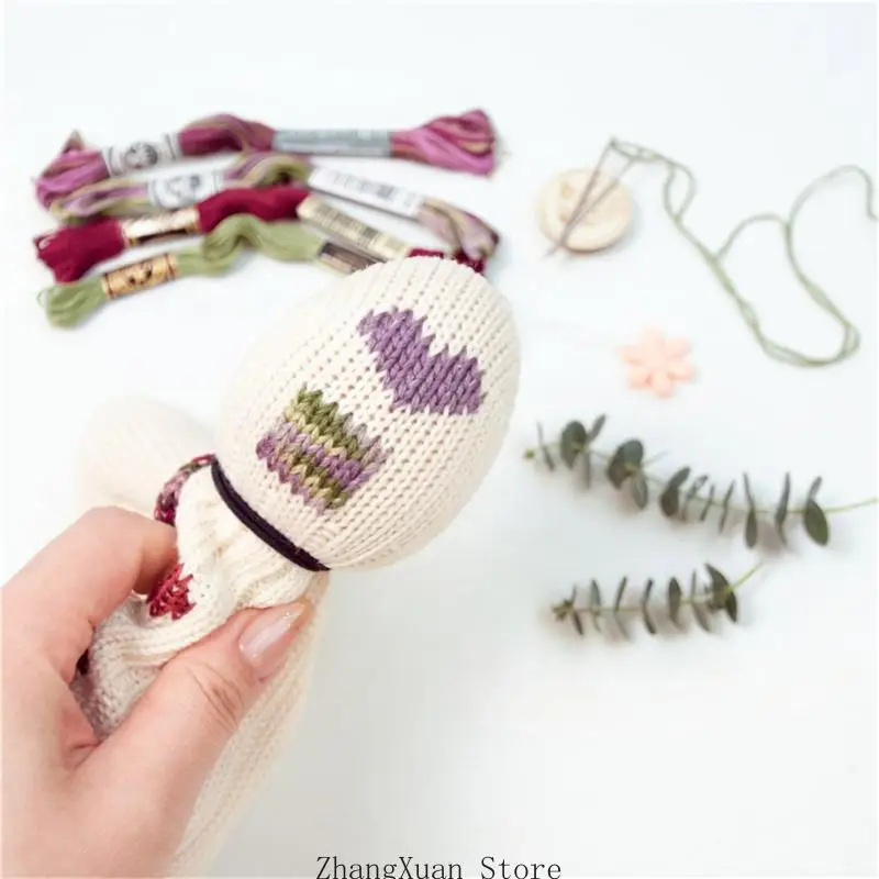 Holzstopf-Strickwerkzeug-Set in Pilz- und Eierform, inklusive Nadel und Faden 3 x – Detail 8