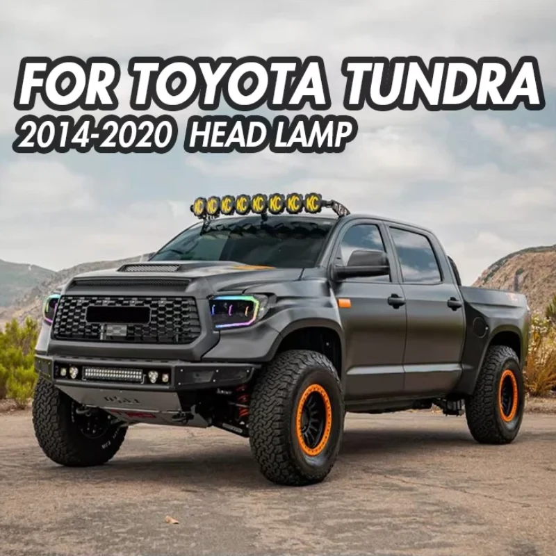 

RGB LED Headlight Assembly For Toyota Tundra 2014‑2020 Headlamp DRL Daytime Running Light Sequential Turn Signal Plug and Play