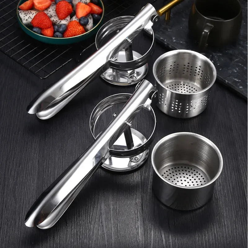 Manual Vegetable Stuffing Squeezer Vegetable Dehydrator Stainless Steel Juicer Household Mashed Potato Press