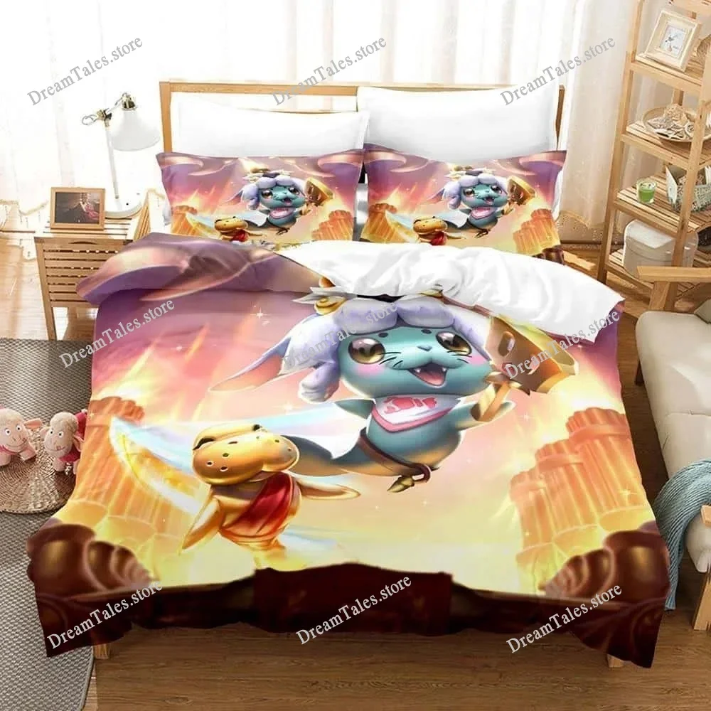 Teamfight Tactics Bedding Set Single Twin Full Queen King Size Bed Set Adult Kid Bedroom Duvet Cover Sets 3D Print Game Anime