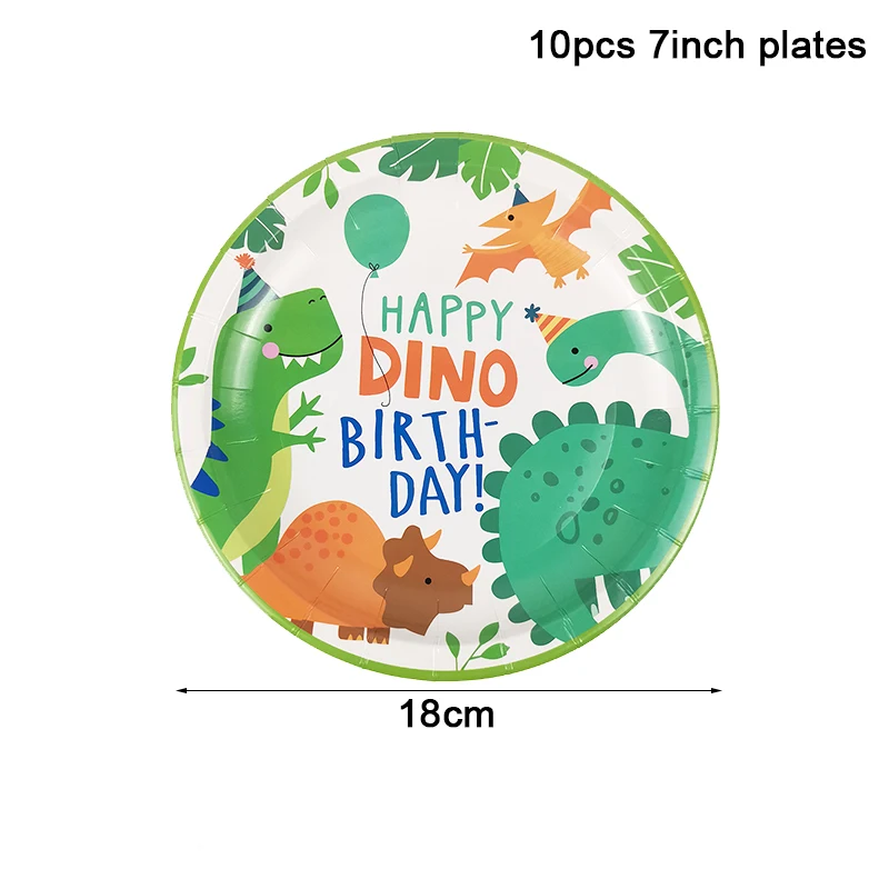 Dinosaurier-Partyzubehör, Dinosaurier-Geschirr-Set, alles Gute zum Geburtstag, Party-Dekoration, Kinder, Junge, Dschungel, Safari, Party, Babyparty, Gastgeschenke – Detail 10