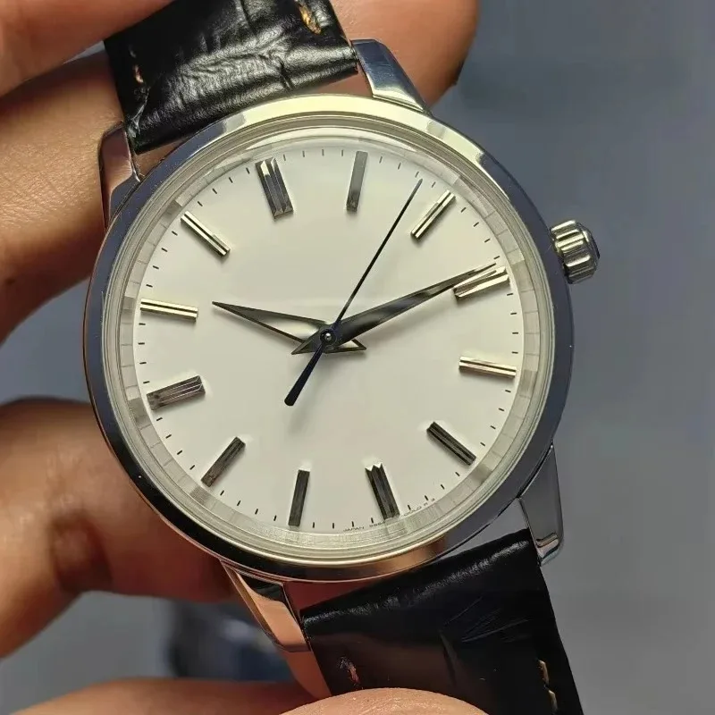 38Mm Japan VH31 Quartz Movement With G-S S-B-G-W253 Sapphire Glass Bubble Mirror Waterproof Watch Leather Strap NEW AP
