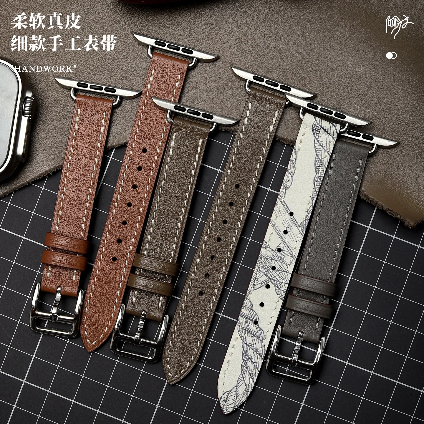 

genuine leather Band For Apple Watch strap 38 40 41 44 45 46mm bracelet iwatch series 10 42mm Ultra 46mm watch acces