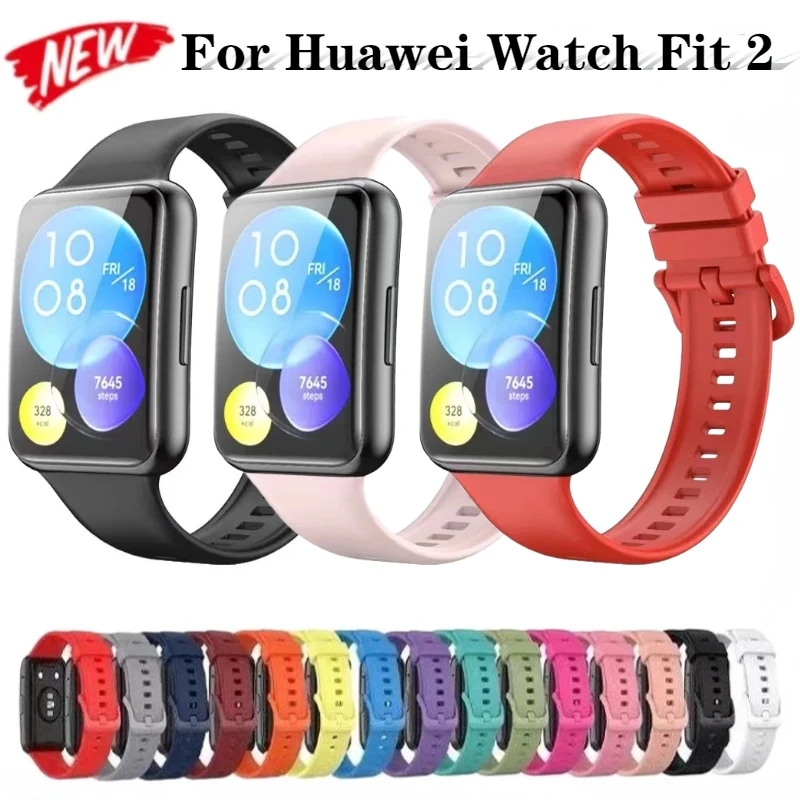 

New Silicone Band for Huawei Watch Fit 2 Active Edition Strap Smartwatch Bracelet Wrist Huawei Watch Fit 2 Replacement Correa