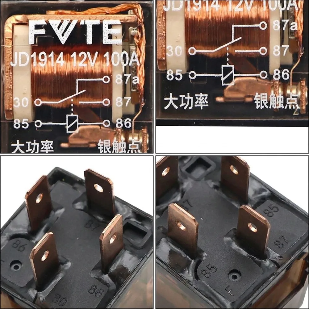 High Capacity Car Relay 12V24V 100A Waterproof Design Wide Operating Temperature Range for ideal for Automotive Applications