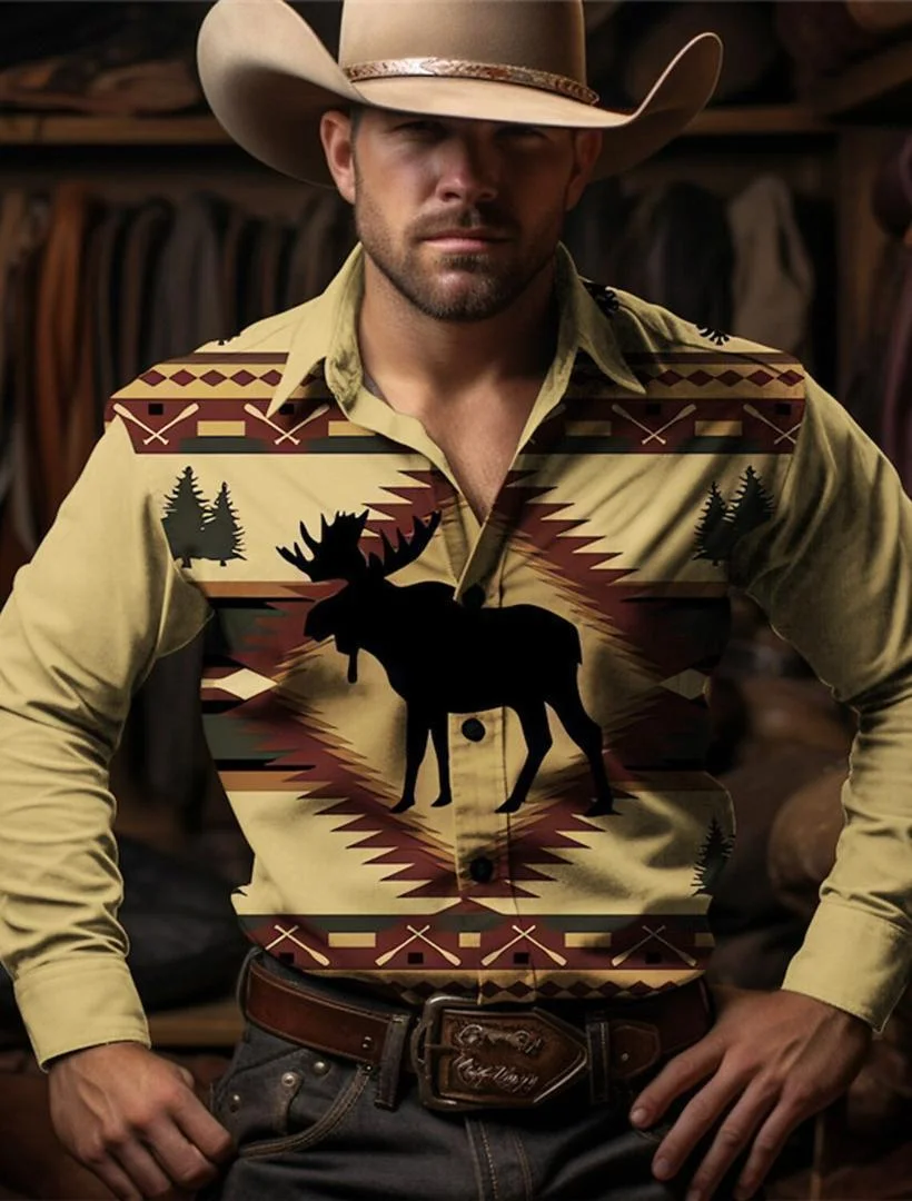 قميص رجالي جديد بسعر خاص لعام 2025 بتصميم بسيط من قماش الدنيم بأكمام طويلة وطية صدر السترة ثلاثي الأبعاد مطبوع رقميًا غير رسمي ومريح