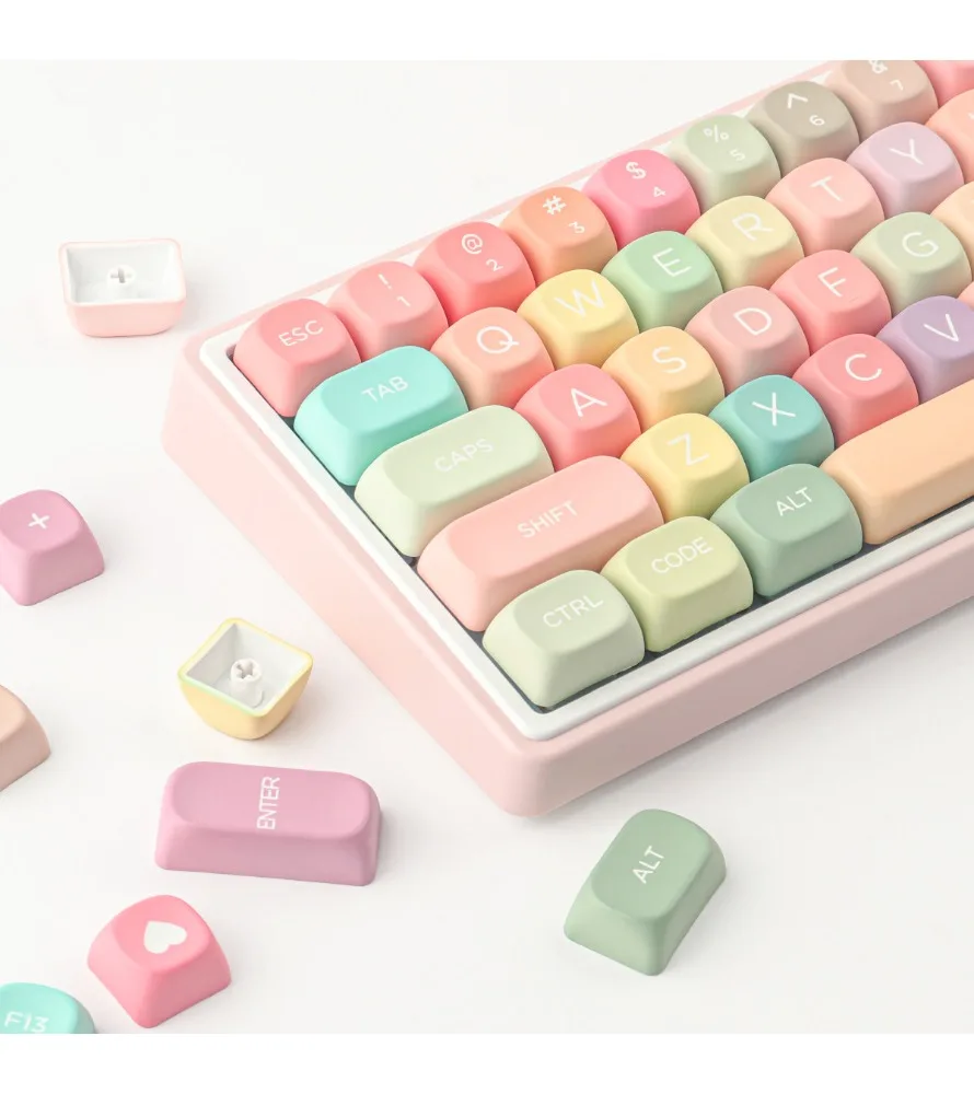 PBT material MOA highly sublimation process Suitable for mechanical keyboard Rainbow magnetic axis Keycap 126 key personality