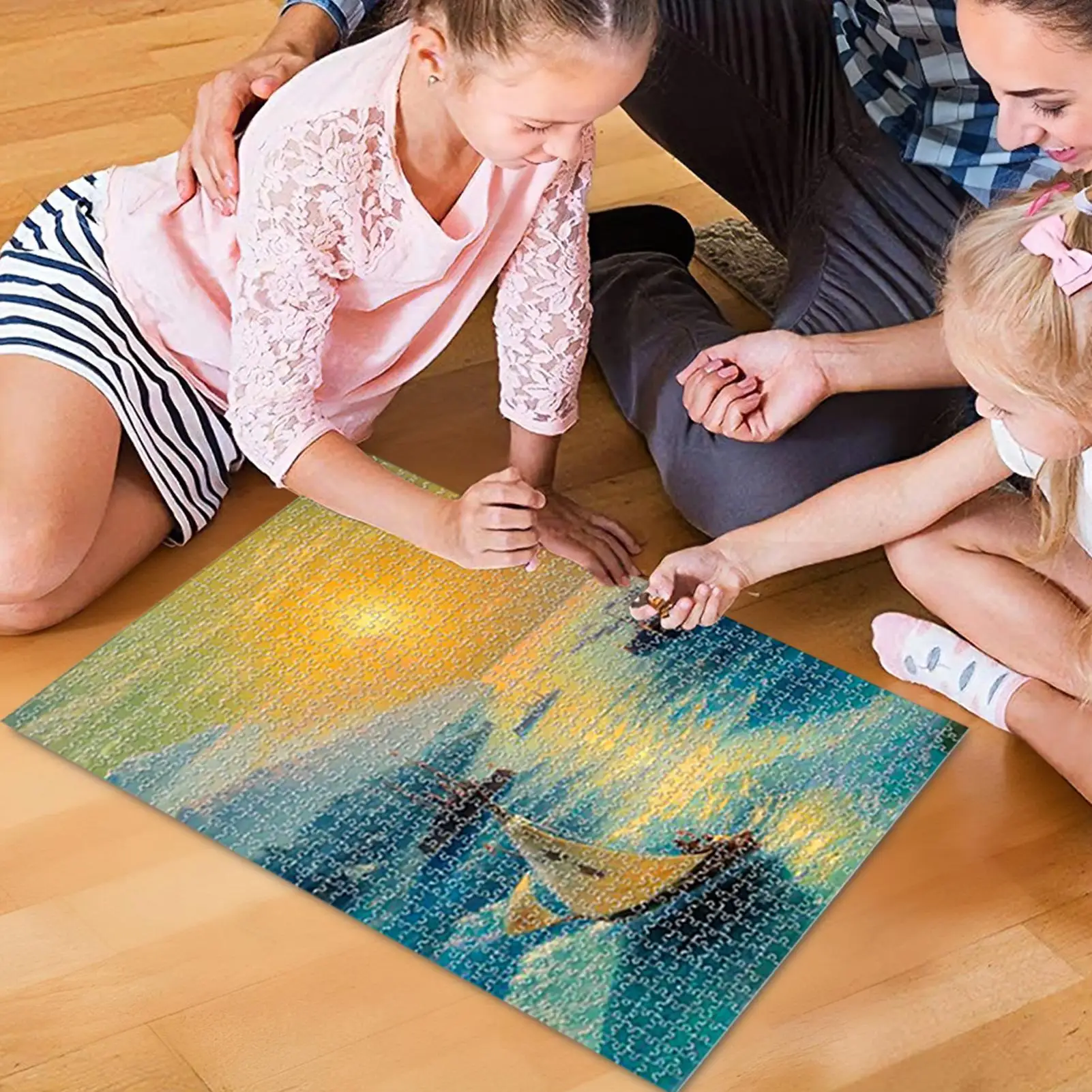 

1000 Piece Landscape Puzzle Coastal Boat Scenery Adult Jigsaw Puzzle DIY Art Toy for Teens Kids Home New Year Decor Gifts