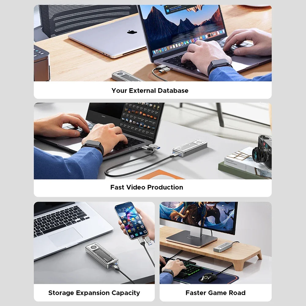 ORICO 40Gbps M.2 NVMe SSD Enclosure ssd case with Cooling Fan M.2 to USB4.0 Adapter Thunderbolt4/3/USB4/3.2/3 for M.2 NVME PCIE