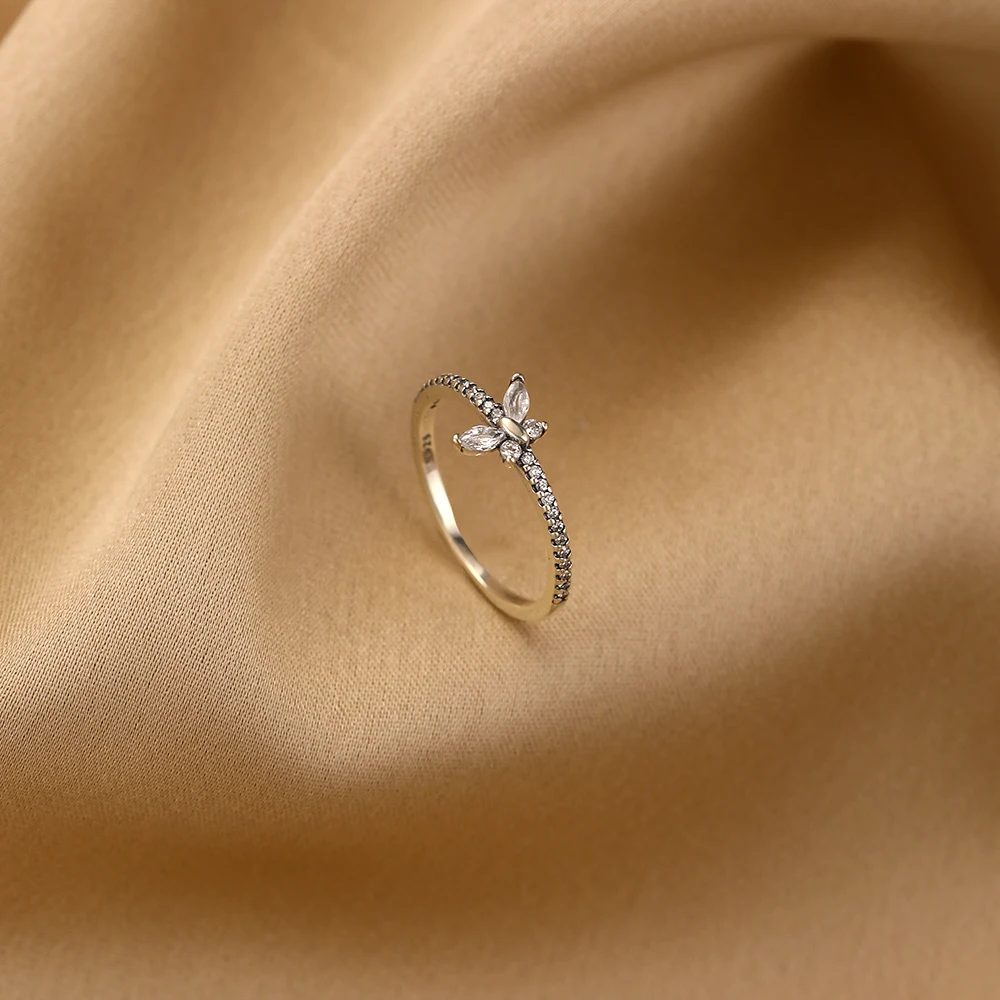 Women's 925 Sterling Silver Heart-Shaped Pearl Bow Ring