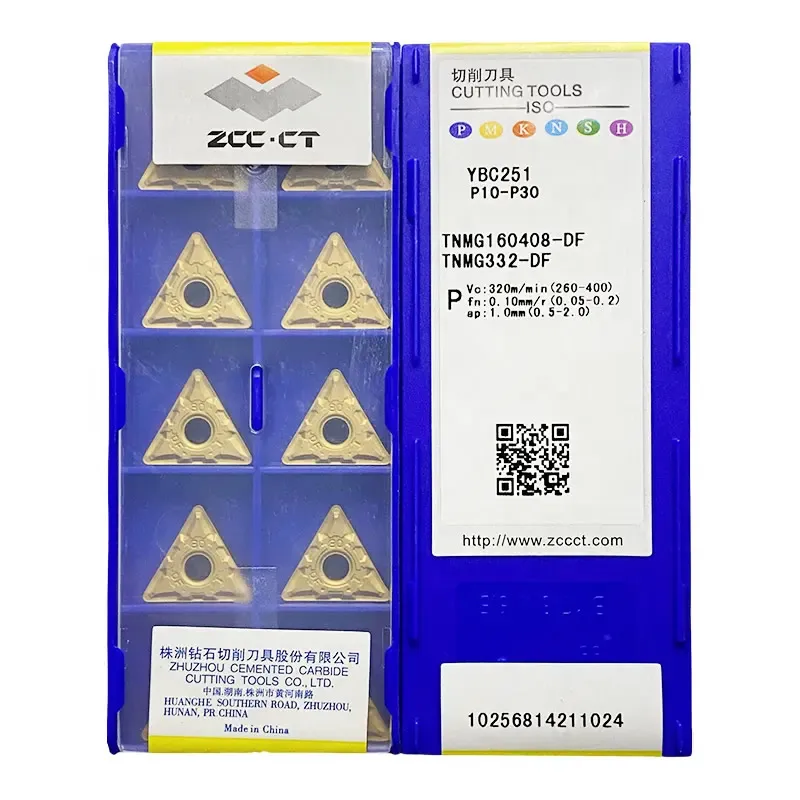 

10pcs ZCCCT 100% Original TNMG160404-DF 160408-DF 220408-DF YBC251 YBC252 YBC152 CNC Lathe Finishing Carbide Turning Inserts