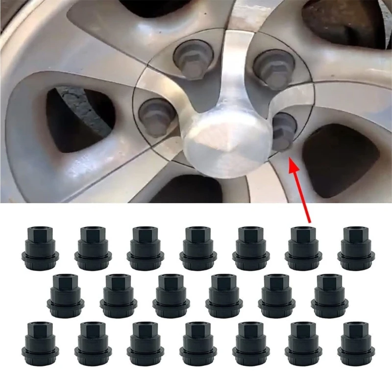 R9CC Replacement 15661036 Plastic Wheel Nut Caps 24mm Rustproof Automotive Hub Covers Universal Heavy Duty Design 10pcs/20pcs