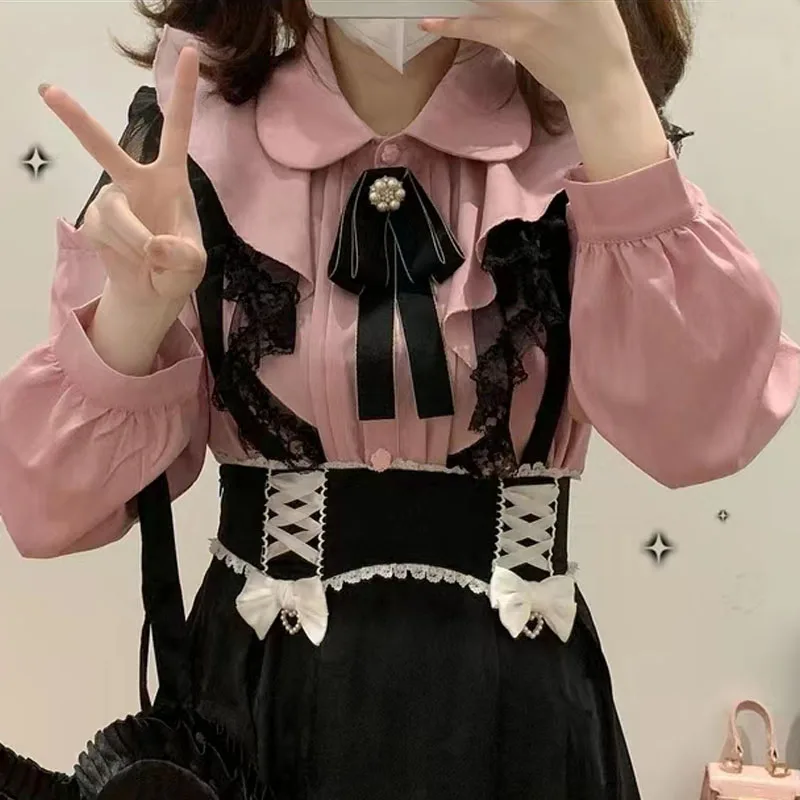 

Массовое производство сладкого кружевного топа с открытыми плечами, рубашки и длинными рукавами