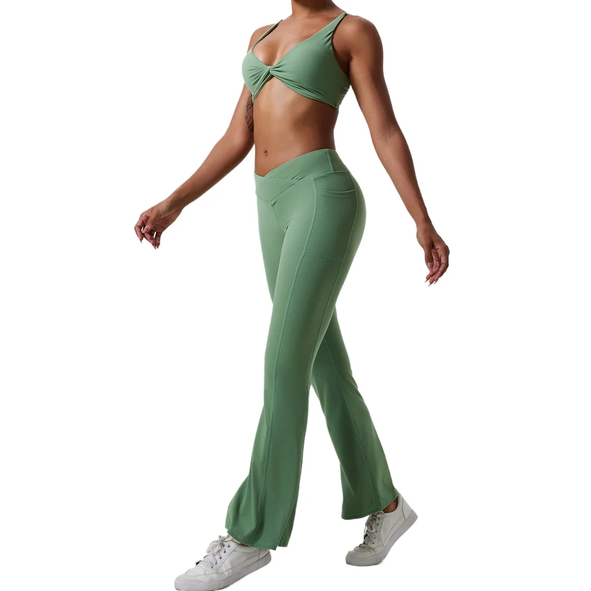 LezyanXR Yoga Suit Fitness Running Sweat Pants Gather Suspender Underwear Sports Bra Workout Set Workout Clothes for Women