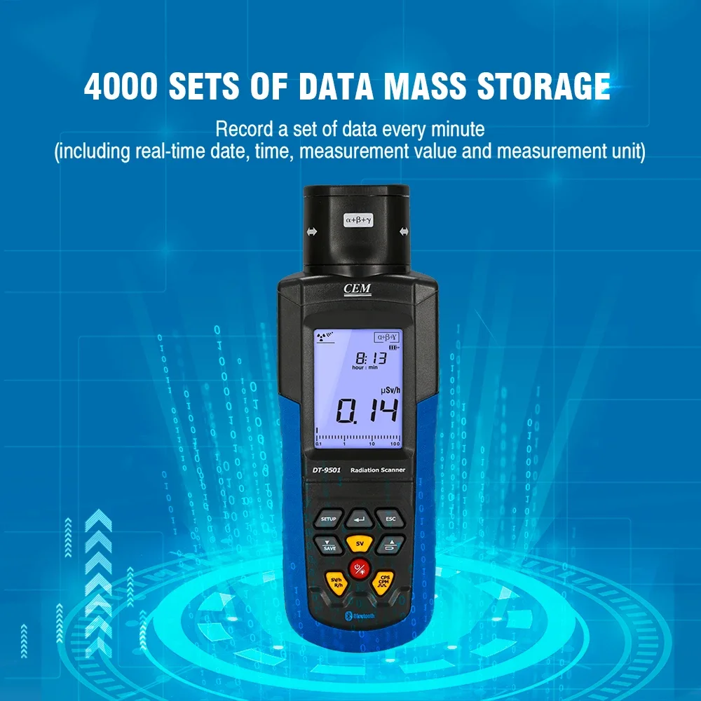 CEM DT-9501 High Accuracy Personal Portable Electromagnetic Geiger Counter Nuclear Radiometer Alpha Radiation Detector With Batt