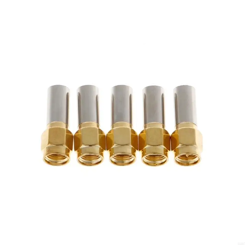 55KC 5 PCs SMA Male Plug RF Coaxial Conector Crime para RG58 RG142 RG400 LMR195 RG223